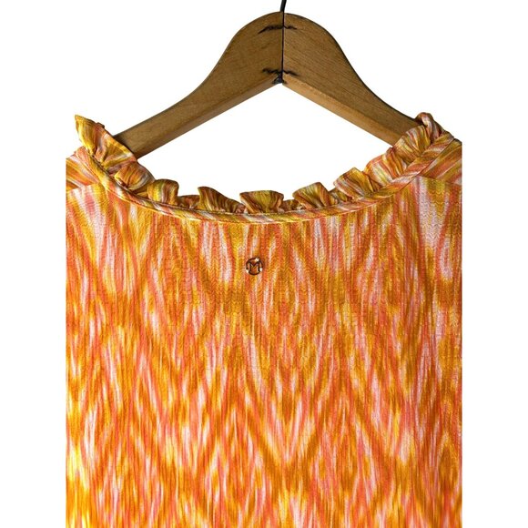 Rare Marie Oliver Tiered Maxi Dress Multi-color Print Ruffle Neck, Women's Small - Picture 7 of 14